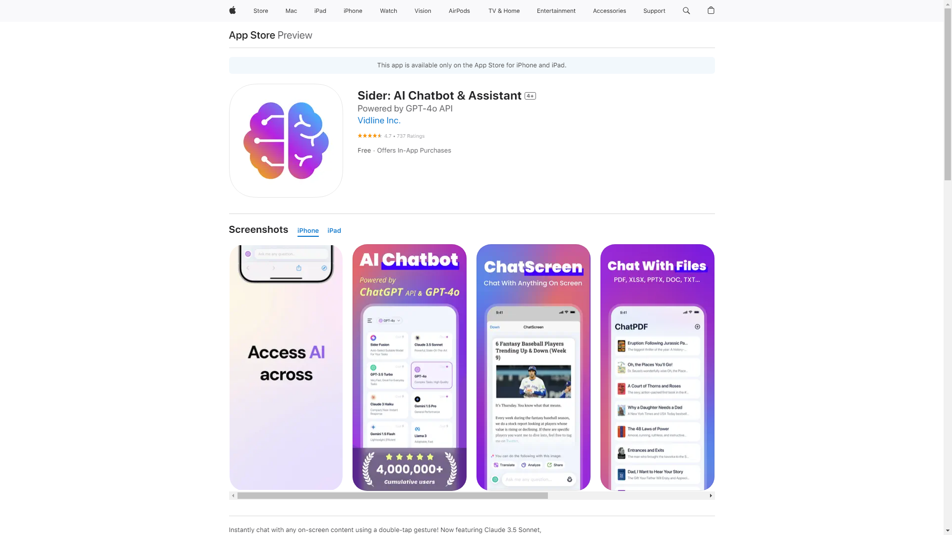 ChatScreen: Sider 2.0 for iOS